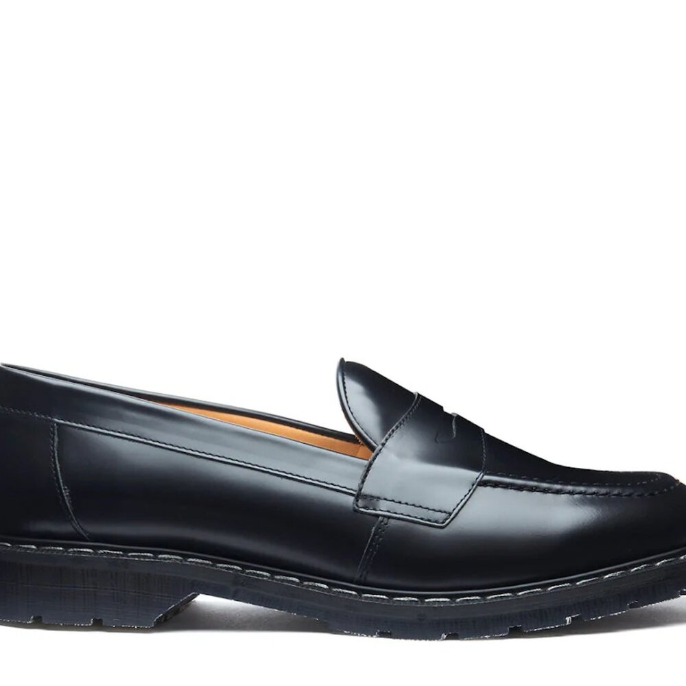 Solovair Black Hi-Shine Penny Loafer - Picture 9 of 9